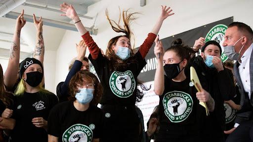 starbucks workers united celebrating