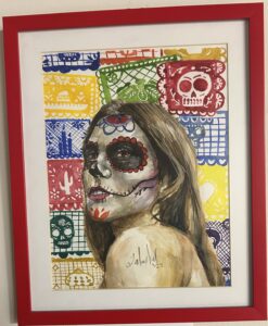 C6- La Catrina en la Dia de Los Muertos by unknown artist in Mexico City, gift from Rafael Jesus Gonzalez